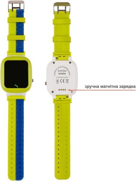 Дитячий смарт-годинник AmiGo GO004 Splashproof Camera+LED Green 224675 фото