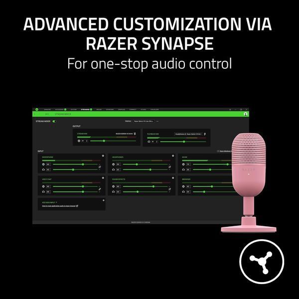 Мікрофон геймінговий Razer Seiren V3 Mini, Omni, USB-A, 1.2м, quartz (RZ19-05050200-R3M1) 375507 фото