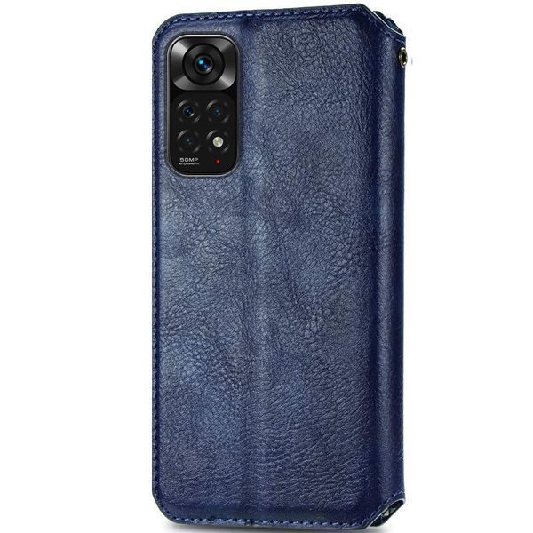 Шкіряний чохол книжка GETMAN Cubic (PU) для Xiaomi Redmi Note 11 (Global) / Note 11S Синій 255888 фото