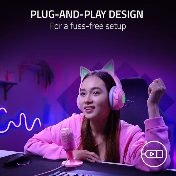Мікрофон геймінговий Razer Seiren V3 Mini, Omni, USB-A, 1.2м, quartz (RZ19-05050200-R3M1) 375507 фото
