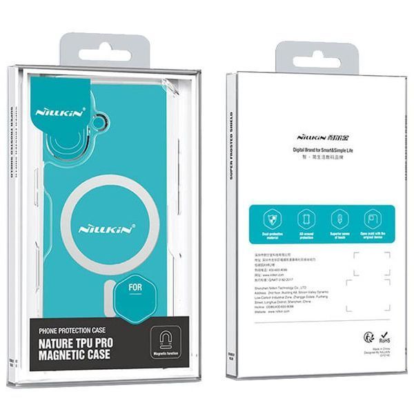 TPU чохол Nillkin Nature Pro Magnetic для Apple iPhone 17 (6.3") Чорний (прозорий) 414855 фото
