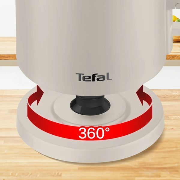 Електрочайник Tefal Thermo Protect, 1.5л, пластик, нержавіюча сталь, бежевий (KO140BE0) 370296 фото