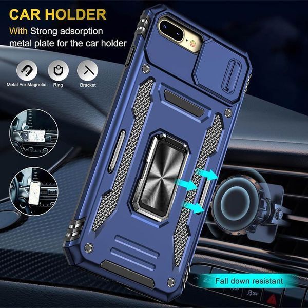 Ударостійкий чохол Camshield Army Ring для Apple iPhone 7 plus / 8 plus (5.5") Синій / Navy 315790 фото