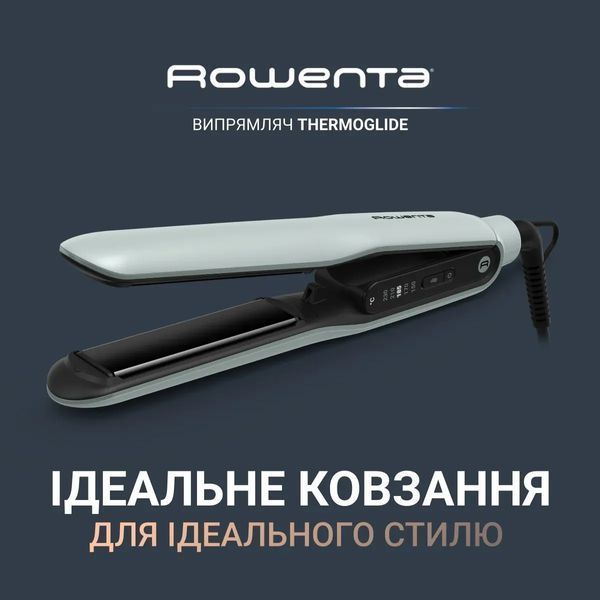Випрямляч Rowenta Thermoglide, темп.режимів-5, 150-230С, іонізація, титан, світло-зелений (SF5120E0) 373251 фото