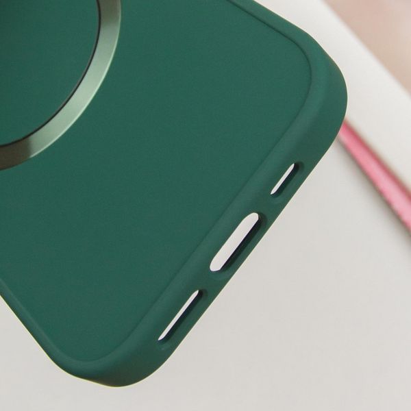 TPU чохол Bonbon Metal Style with MagSafe для Apple iPhone 14 (6.1") Зелений / Pine green 270694 фото
