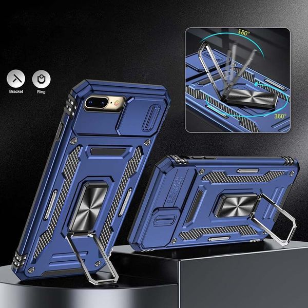 Ударостійкий чохол Camshield Army Ring для Apple iPhone 7 plus / 8 plus (5.5") Синій / Navy 315790 фото