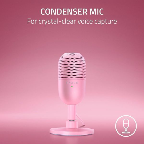Мікрофон геймінговий Razer Seiren V3 Mini, Omni, USB-A, 1.2м, quartz (RZ19-05050200-R3M1) 375507 фото