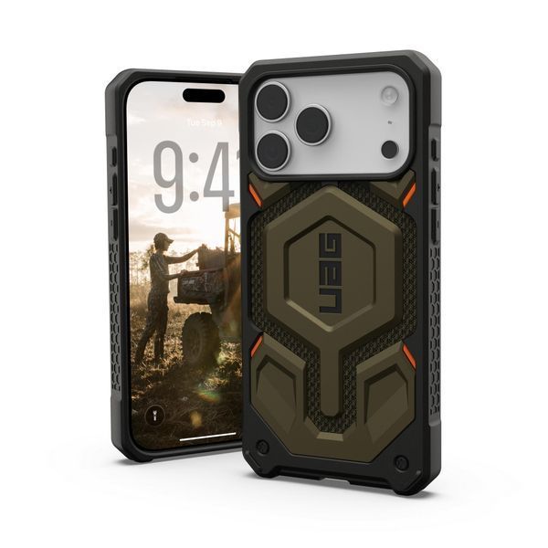 Чохол-накладка iPhone 17 Pro Max UAG Monarch Pro MagSafe (11451411397B) Kevlar Element Green 393858 фото