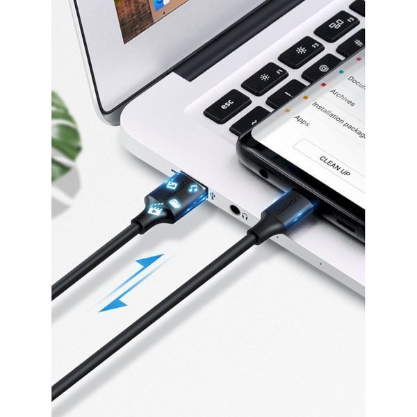 Кабель UGREEN US287 USB 2.0 To USB Type-C Cable Nickel Plating 3A 1m (60116) Black 283255 фото