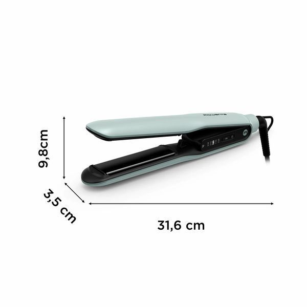 Випрямляч Rowenta Thermoglide, темп.режимів-5, 150-230С, іонізація, титан, світло-зелений (SF5120E0) 373251 фото