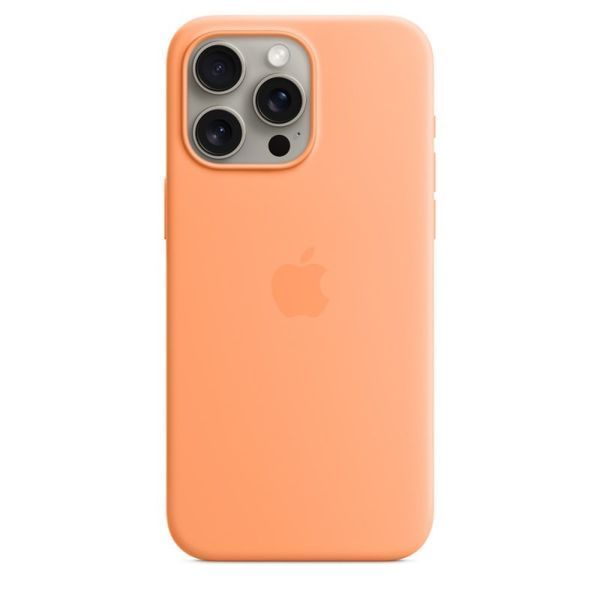 Чохол-накладка Apple iPhone 15 Pro Max Silicone Case with MagSafe - Orange Sorbet (MT1W3) 277223 фото