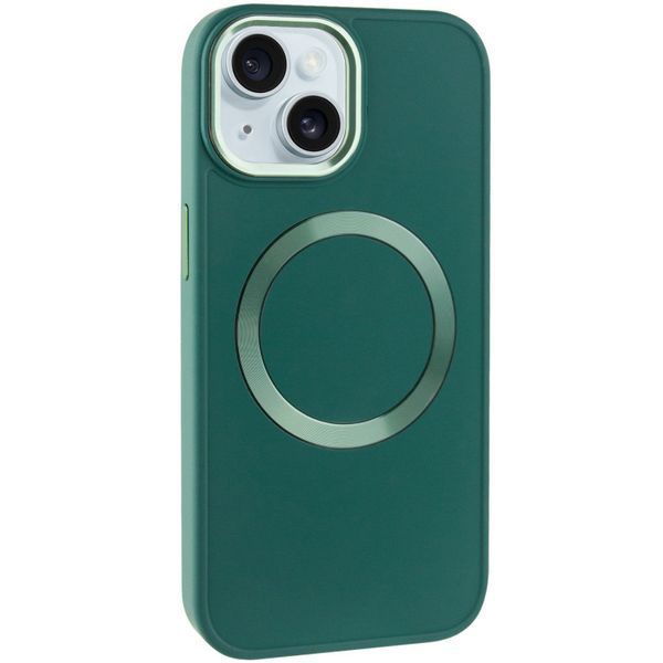 TPU чохол Bonbon Metal Style with MagSafe для Apple iPhone 14 (6.1") Зелений / Pine green 270694 фото