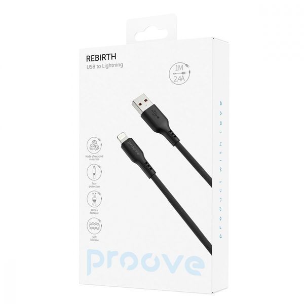 Кабель Proove Rebirth Lightning 2.4A (1m) (CCRE60001102) White 316315 фото