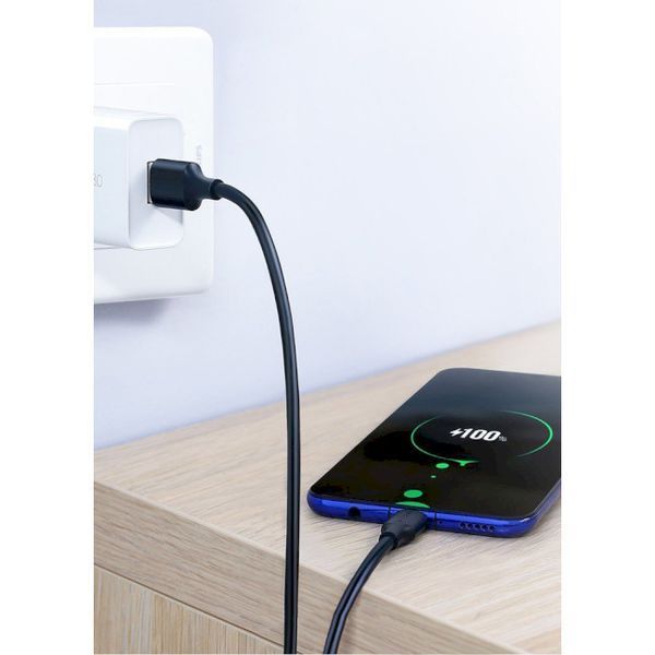Кабель UGREEN US287 USB 2.0 To USB Type-C Cable Nickel Plating 3A 1m (60116) Black 283255 фото