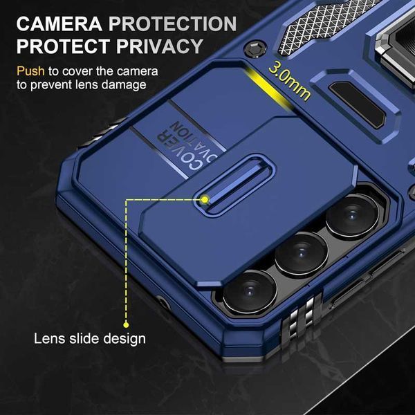 Ударостійкий чохол Camshield Army Ring для Samsung Galaxy S24 Синій / Navy 285630 фото