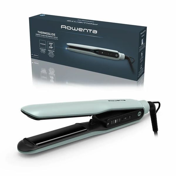 Випрямляч Rowenta Thermoglide, темп.режимів-5, 150-230С, іонізація, титан, світло-зелений (SF5120E0) 373251 фото