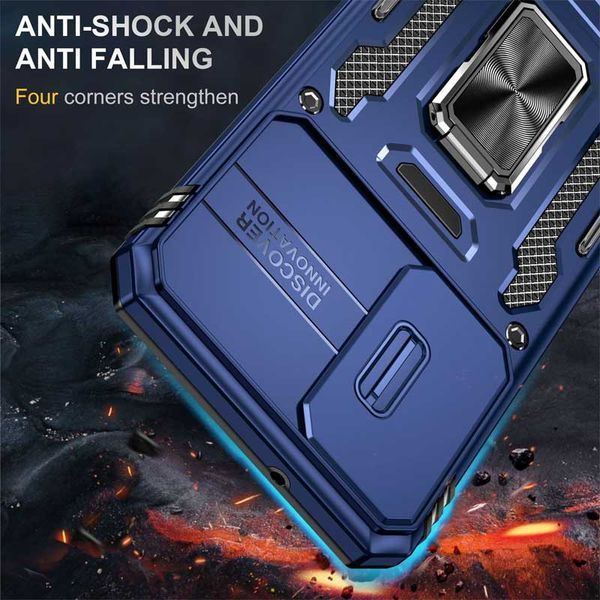Ударостійкий чохол Camshield Army Ring для Samsung Galaxy S24 Синій / Navy 285630 фото