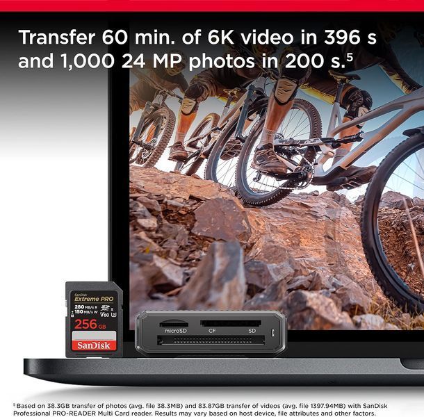 Карта пам'яті SanDisk SD 256GB C10 UHS-II U3 R280/W150MB/s Extreme Pro V60 (SDSDXEP-256G-GN4IN) 374860 фото