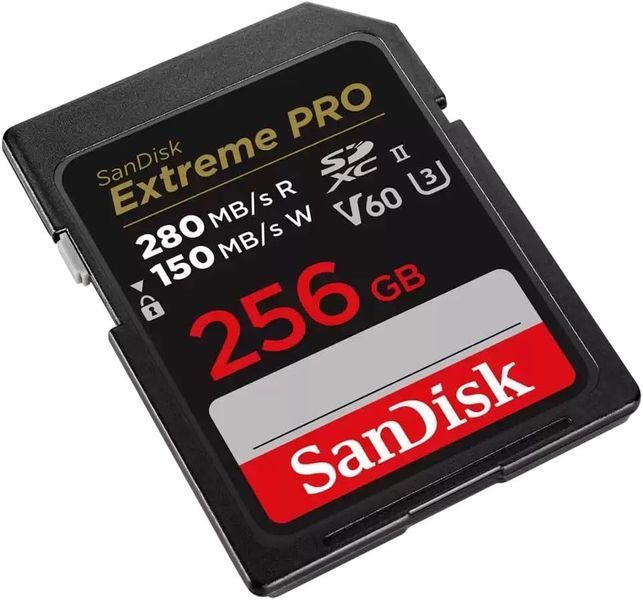 Карта пам'яті SanDisk SD 256GB C10 UHS-II U3 R280/W150MB/s Extreme Pro V60 (SDSDXEP-256G-GN4IN) 374860 фото
