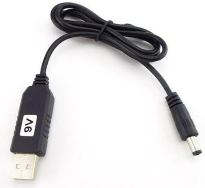 Кабель Power Boost cable USB-DC 5.5x2.1 9V 1 м чорний 324973 фото