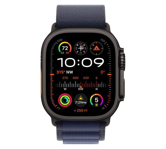 Смарт-годинник Apple Watch Ultra 2 GPS + LTE 49mm Black Titanium Case With Navy Alpine Loop S MYTF3 320081 фото