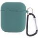 Силіконовий футляр з мікрофіброю для навушників Airpods 1/2 Зелений / Pine green 201984 фото 1