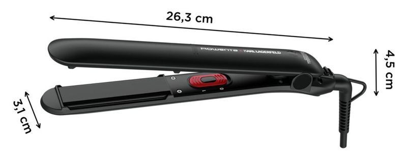 Випрямляч Rowenta x Karl Lagerfeld Easyliss, >240Вт, >200С, кераміка, турмалін , чорний (SF161LF0) 371756 фото