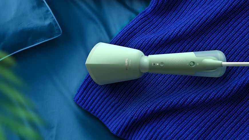 Відпарювач Philips компактний Series 5000, 1400Вт, 120мл, паровий удар -24гр, складана ручка, пластик, сіро-зелений (STH5010/70) 375512 фото
