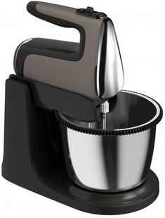 Міксер Tefal стаціонарний Powermix Silence 600Вт, насадки-4, чаша-метал, 2, 5л, турборежим, сіро-чорний (HT654E38) 371231 фото