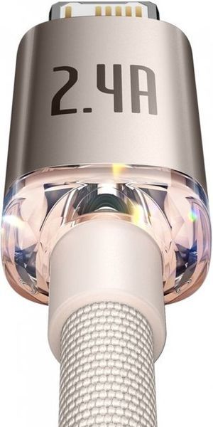 Кабель Baseus Crystal Shine Series Fast Charging Data USB кабель USB To IP 2.4A 1.2m (CAJY001104) Pink 260563 фото