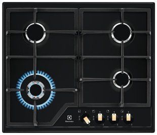 Варильна поверхня Electrolux газова, 60см, чавун, чорний матовий (KGS6436RK) 367894 фото