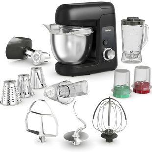Кухонна машина Tefal Bake Partner 1100Вт, чаша-метал, корпус-пластик, насадок-8, чорний (QB525838) 368726 фото