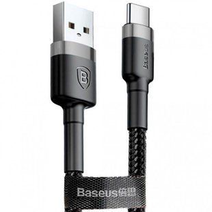 Кабель Baseus Cafule Type-C 3A (1m) (CATKLF-BG1) (gray/black) 187890 фото