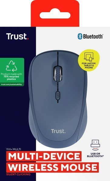 Миша Trust Yvi+ Compact Multi-Device, WL/BT/USB-A, синій 392635 фото