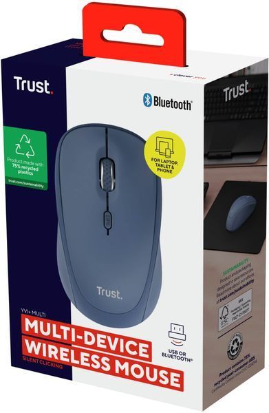 Миша Trust Yvi+ Compact Multi-Device, WL/BT/USB-A, синій 392635 фото