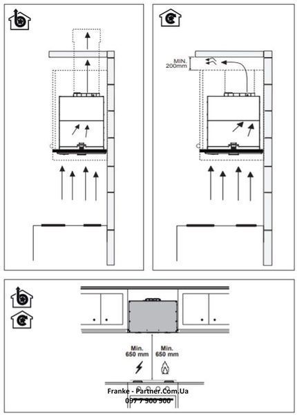 Витяжка Franke вбудовувана 70см, 1120м.куб/год, Box Flush Evo FBFE BK MATT A70, чорний 373586 фото