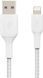Кабель USB-A > Lightning заряджання/синхронізації Belkin 1м, 12Вт, плетений, білий (CAA002BT1MWH) 366337 фото 2