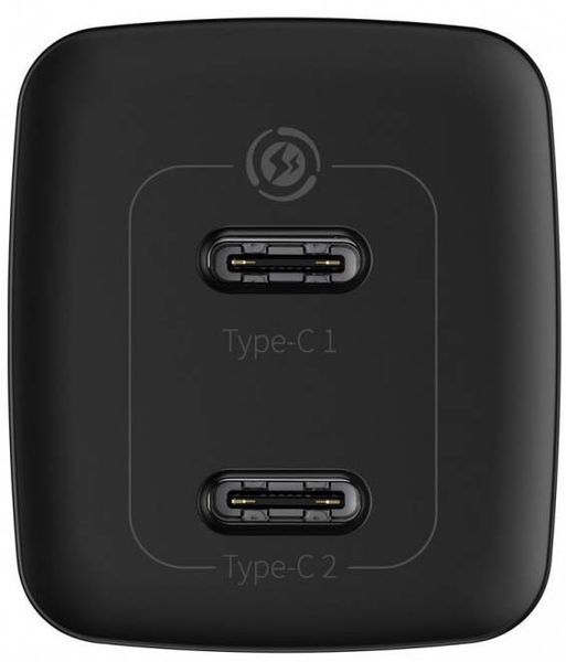 Зарядний Пристрій Baseus GaN2 Lite Quick Charger 65W (2 Type-C) (CCGAN2L-E01) Black 190747 фото
