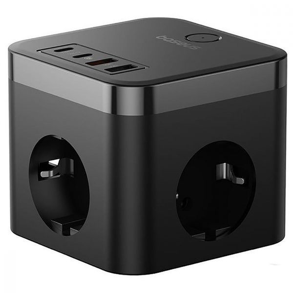 Зарядний Пристрій Baseus PowerCombo Cube Power Strip 30W (3xAC+2xUSB+2xType-C) 1.5m (E00066400117-00) Black 326280 фото
