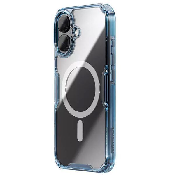 TPU чохол Nillkin Nature Pro Magnetic для Apple iPhone 16 (6.1") Синій (прозорий) 326098 фото
