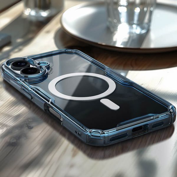 TPU чохол Nillkin Nature Pro Magnetic для Apple iPhone 16 (6.1") Синій (прозорий) 326098 фото