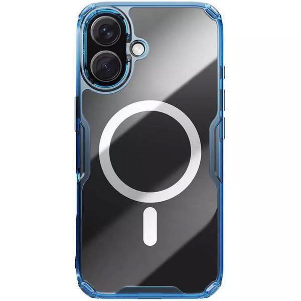 TPU чохол Nillkin Nature Pro Magnetic для Apple iPhone 16 (6.1") Синій (прозорий) 326098 фото
