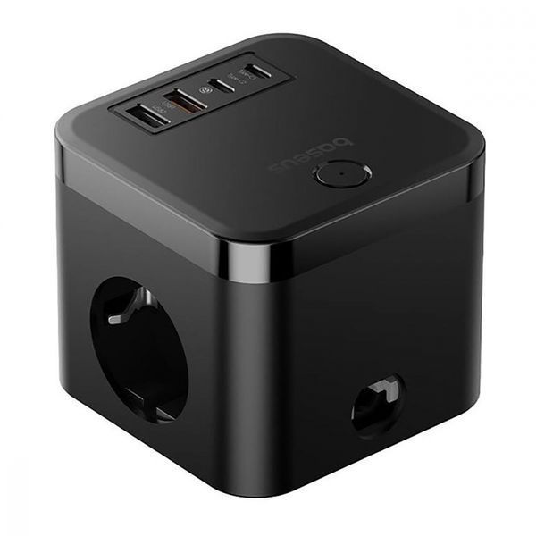 Зарядний Пристрій Baseus PowerCombo Cube Power Strip 30W (3xAC+2xUSB+2xType-C) 1.5m (E00066400117-00) Black 326280 фото