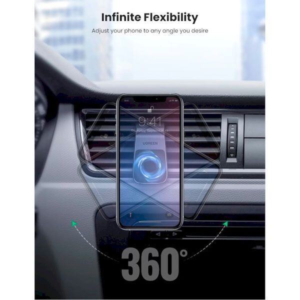 Автомобільний тримач UGREEN LP290 Waterfall-Shaped Magnetic Phone Holder (80712B) Black 314524 фото