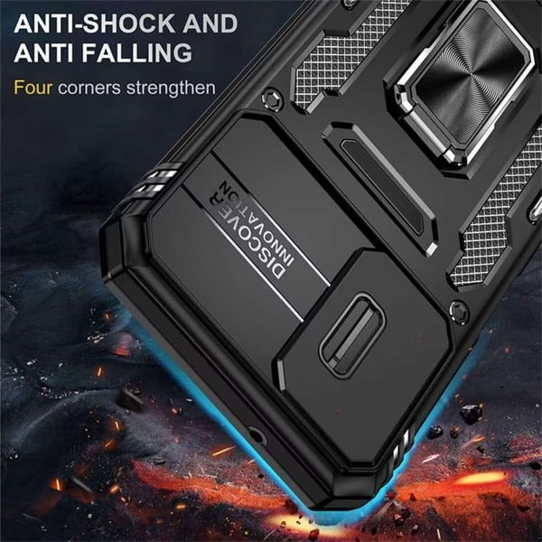Ударостійкий чохол Camshield Army Ring для Samsung Galaxy S23 FE Чорний / Black 283616 фото