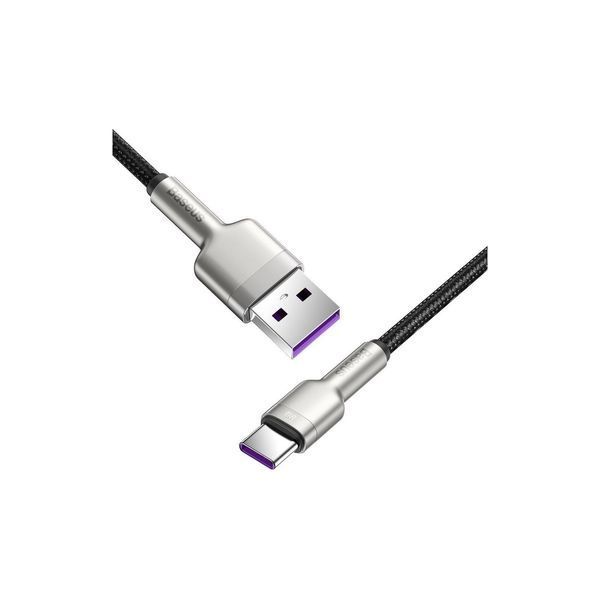Кабель Baseus Cafule Metal Data Type-C 66W (0.25m) (CAKF000001) Black 271346 фото