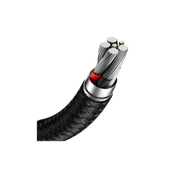 Кабель Baseus Cafule Metal Data Type-C 66W (0.25m) (CAKF000001) Black 271346 фото