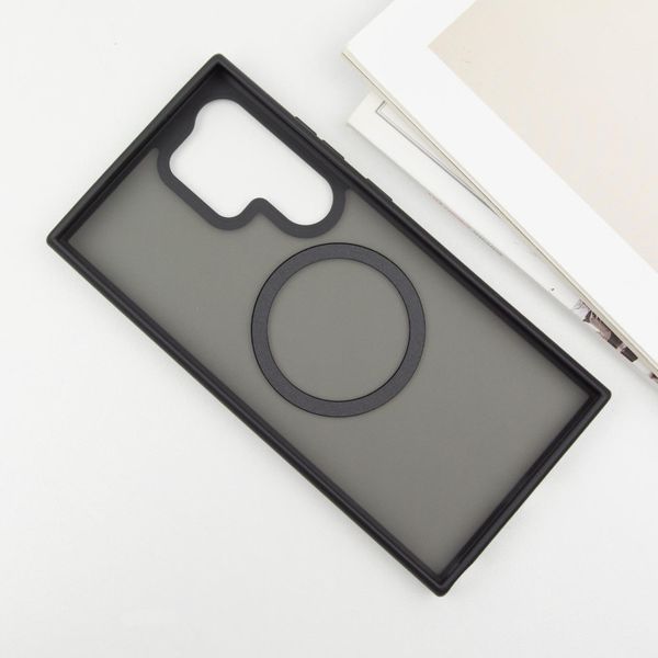 TPU+PC чохол Metal Buttons with MagSafe Colorful для Samsung Galaxy S25 Ultra Чорний / Black 348221 фото
