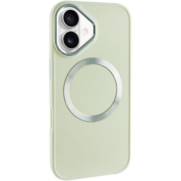TPU чохол Bonbon Metal Style with MagSafe для Apple iPhone 16 (6.1") Білий / White 322890 фото