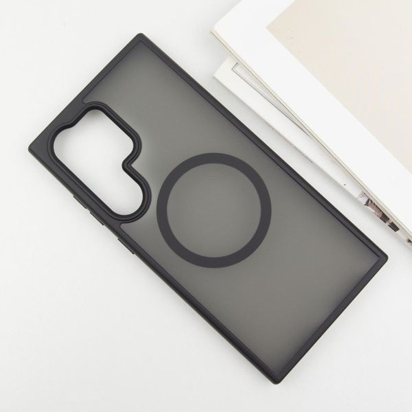 TPU+PC чохол Metal Buttons with MagSafe Colorful для Samsung Galaxy S25 Ultra Чорний / Black 348221 фото